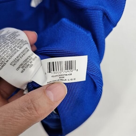 Herve Leger Blue Sleeveless Bodycon Bandage Mini Dress Large - Picture 11 of 11